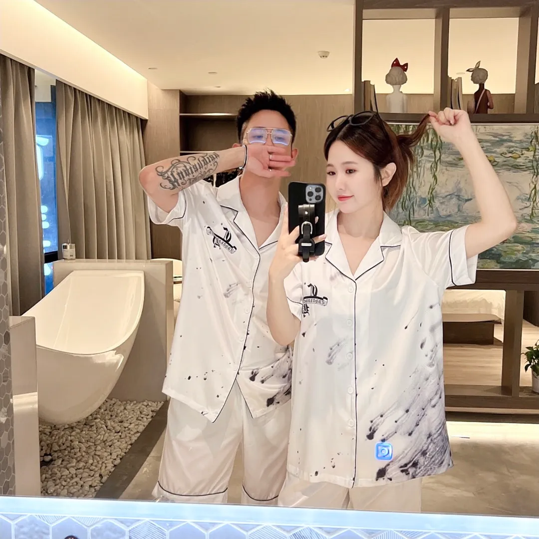 🅿️340 2024 CHROME HEARTS home wear, high-definition Korean silk fabric, skin-friendly, soft and comfortable, couple model M～XXXL